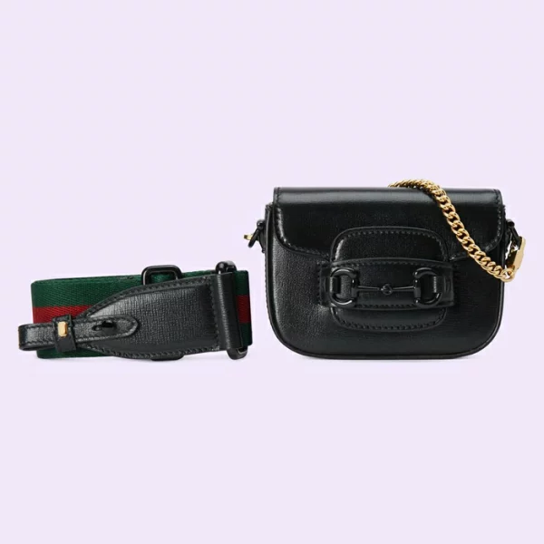 GUCCI 1955 Horsebit Mini Bag - Black Leather