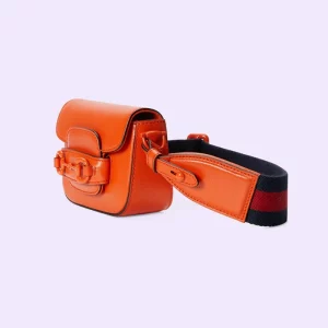 GUCCI 1955 Horsebit Mini Bag - Orange Leather