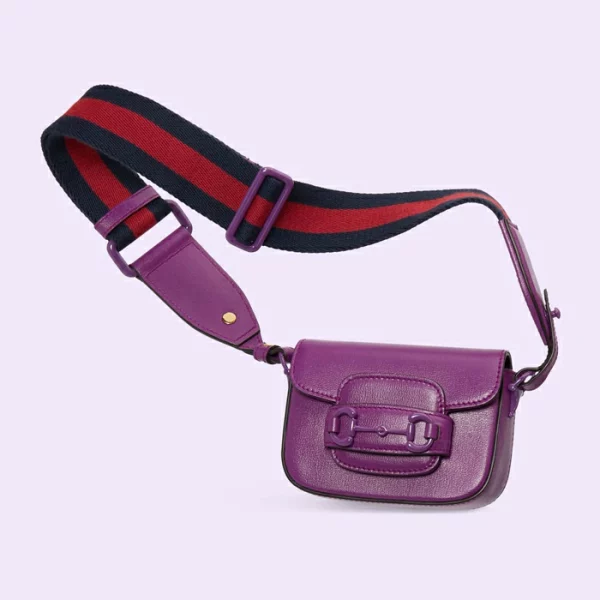 GUCCI 1955 Horsebit Mini Bag - Purple Leather