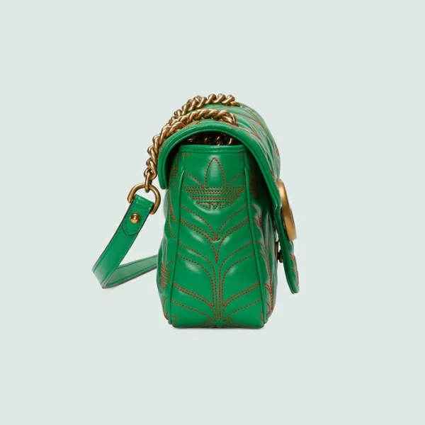 GUCCI Adidas X GG Marmont Small Shoulder Bag - Green And Orange Leather