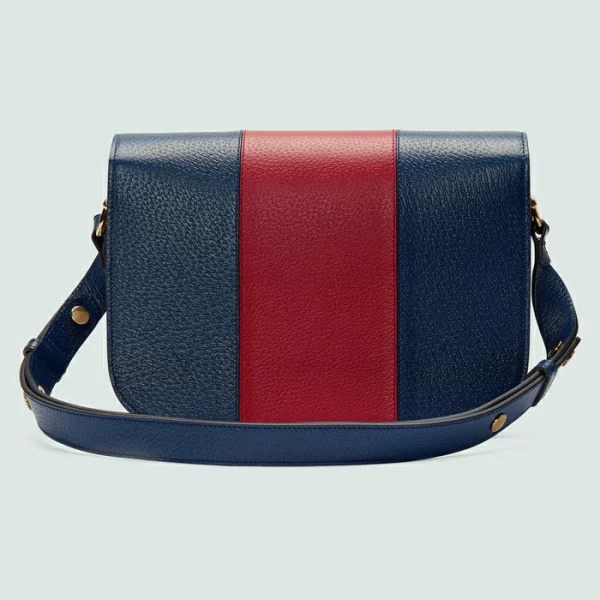 GUCCI Adidas X Horsebit 1955 Small Bag - Dark Blue And Red Leather