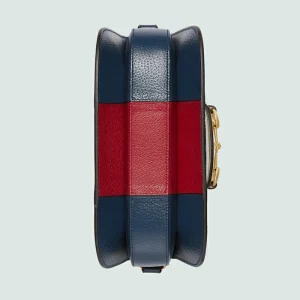 GUCCI Adidas X Horsebit 1955 Small Bag - Dark Blue And Red Leather