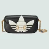 GUCCI Adidas X Small Horsebit Shoulder Bag - Black And Off White Leather