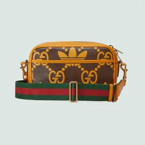 GUCCI Adidas X Small Shoulder Bag - Brown And Yellow Leather