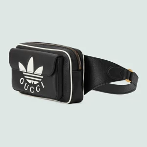 GUCCI Adidas X Trefoil Belt Bag - Black Leather