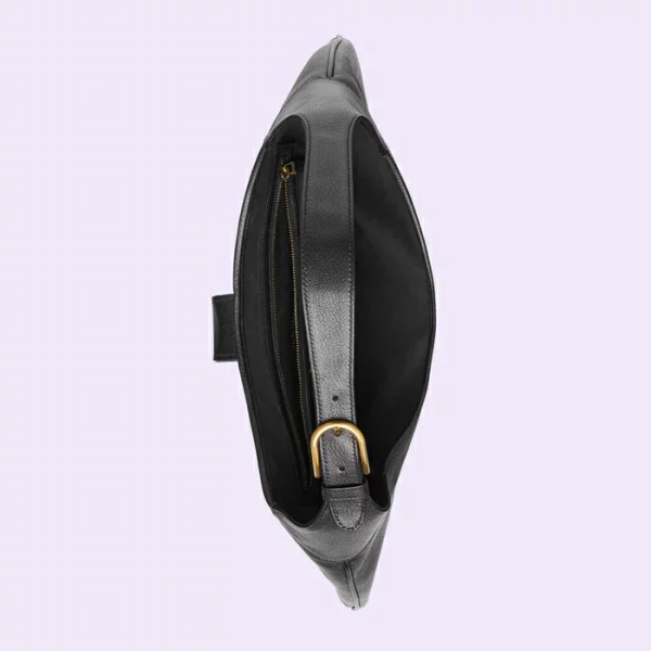GUCCI Aphrodite Large Shoulder Bag - Black Leather