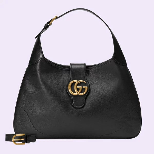 GUCCI Aphrodite Medium Shoulder Bag - Black Leather