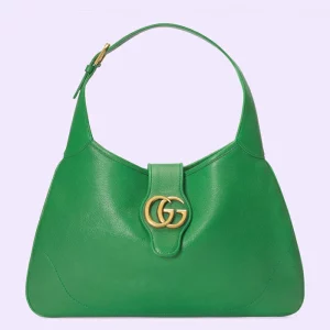 GUCCI Aphrodite Medium Shoulder Bag - Green Leather