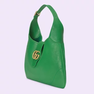 GUCCI Aphrodite Medium Shoulder Bag - Green Leather