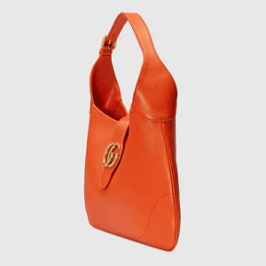 GUCCI Aphrodite Medium Shoulder Bag - Orange Leather