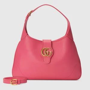 GUCCI Aphrodite Medium Shoulder Bag - Pink Leather