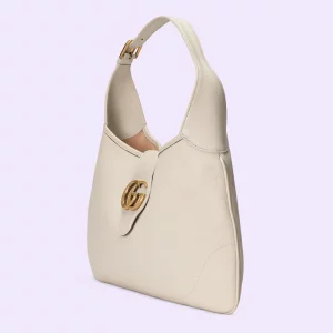 GUCCI Aphrodite Medium Shoulder Bag - White Leather