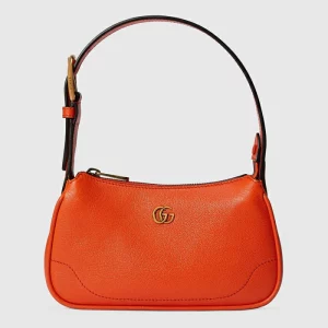GUCCI Aphrodite Mini Shoulder Bag - Orange Leather