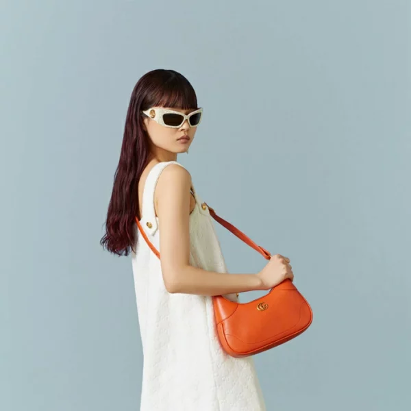 GUCCI Aphrodite Small Shoulder Bag - Orange Leather