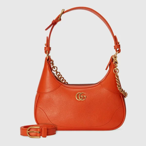 GUCCI Aphrodite Small Shoulder Bag - Orange Leather