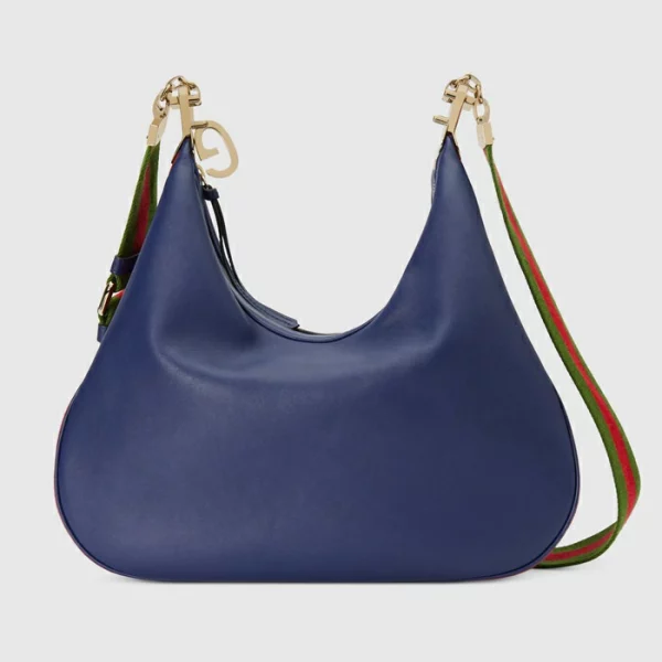 GUCCI Attache Medium Shoulder Bag - Blue Leather