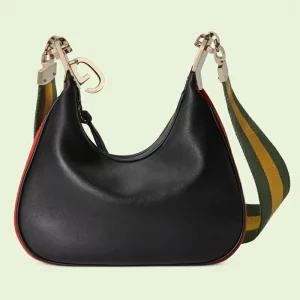GUCCI Attache Small Shoulder Bag - Black Leather