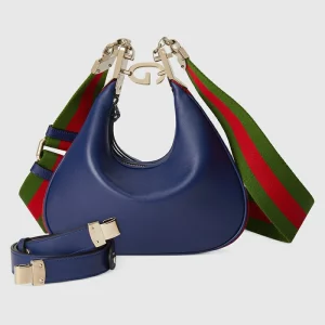 GUCCI Attache Small Shoulder Bag - Blue Leather