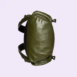 GUCCI Backpack With Tonal Double G - Forest Green Leather