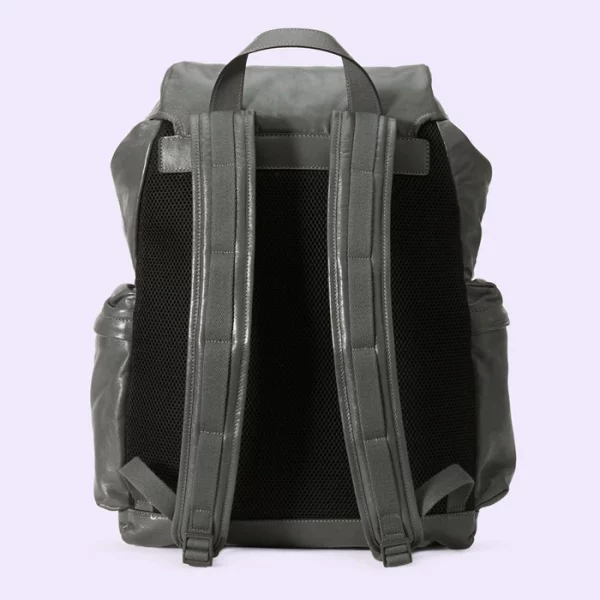 GUCCI Backpack With Tonal Double G - Grey Leather