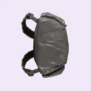 GUCCI Backpack With Tonal Double G - Grey Leather