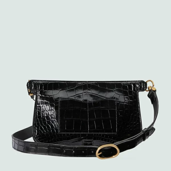 GUCCI Blondie Crocodile Belt Bag - Black