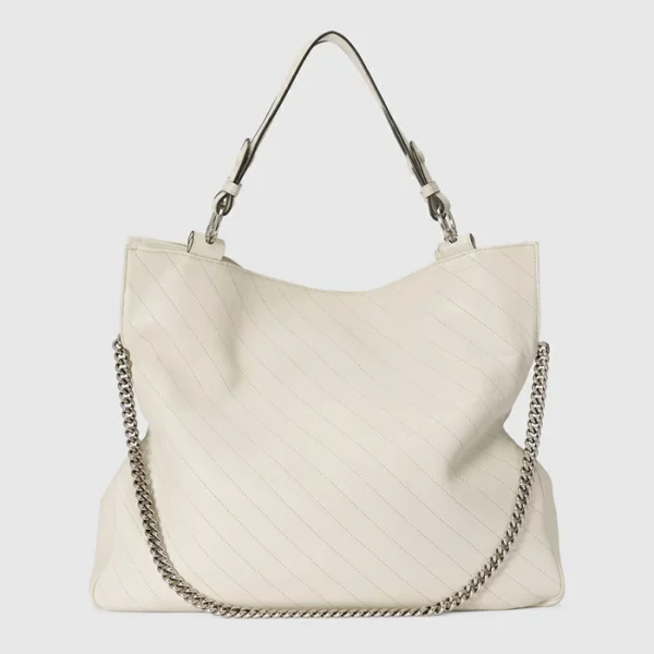 GUCCI Blondie Medium Tote Bag - White Leather