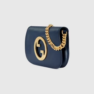 GUCCI Blondie Small Shoulder Bag - Blue Leather