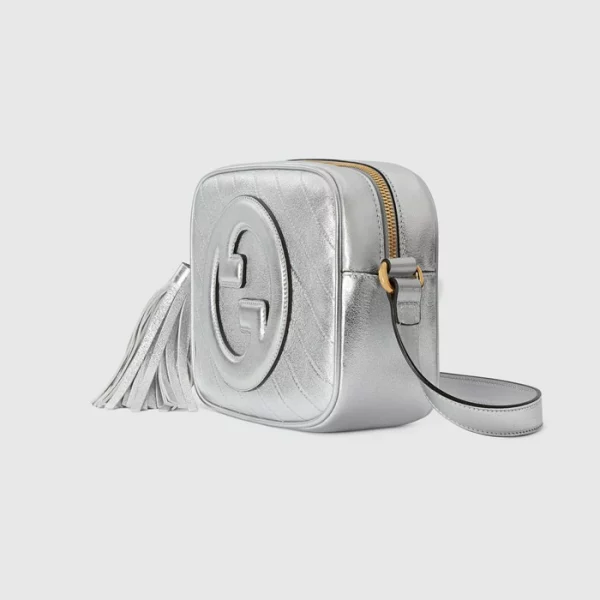 GUCCI Blondie Small Shoulder Bag - Metallic Silver Leather