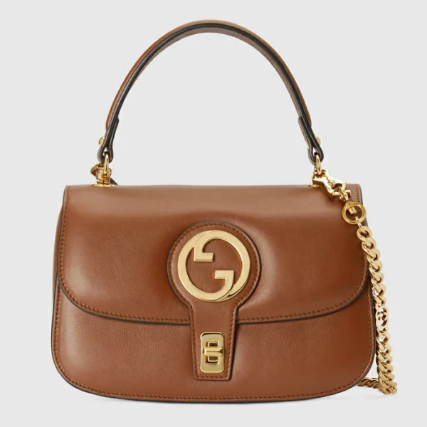 GUCCI Blondie Small Top Handle Bag - Brown Leather