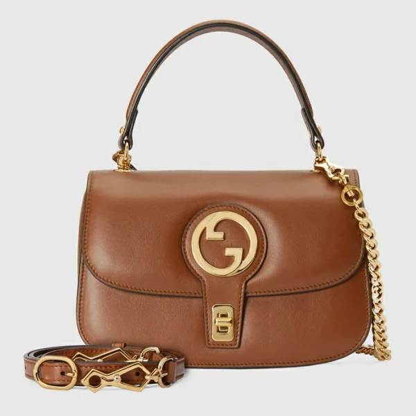 GUCCI Blondie Small Top Handle Bag - Brown Leather