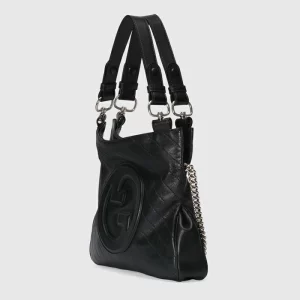 GUCCI Blondie Small Tote Bag - Black Leather