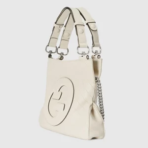 GUCCI Blondie Small Tote Bag - White Leather