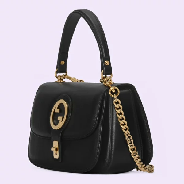 GUCCI Blondie Top-Handle Bag - Black Leather
