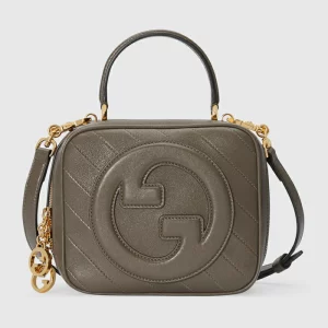 GUCCI Blondie Top Handle Bag - Brown Leather