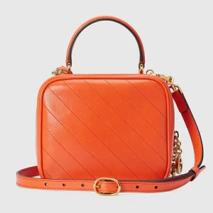 GUCCI Blondie Top Handle Bag - Orange Leather
