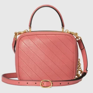 GUCCI Blondie Top Handle Bag - Pink Leather