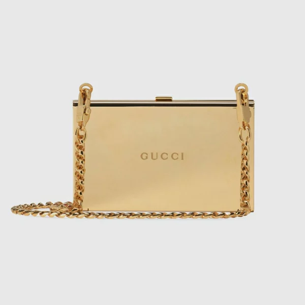 GUCCI Crystal Mini Bag With Animal Motif - Gold-Toned Metal