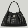 GUCCI Deco Medium Tote Bag - Black Leather