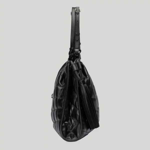 GUCCI Deco Medium Tote Bag - Black Leather