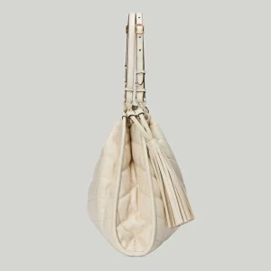 GUCCI Deco Medium Tote Bag - White Leather