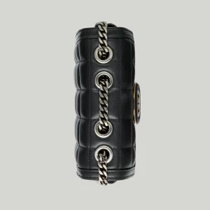 GUCCI Deco Mini Shoulder Bag - Black Leather