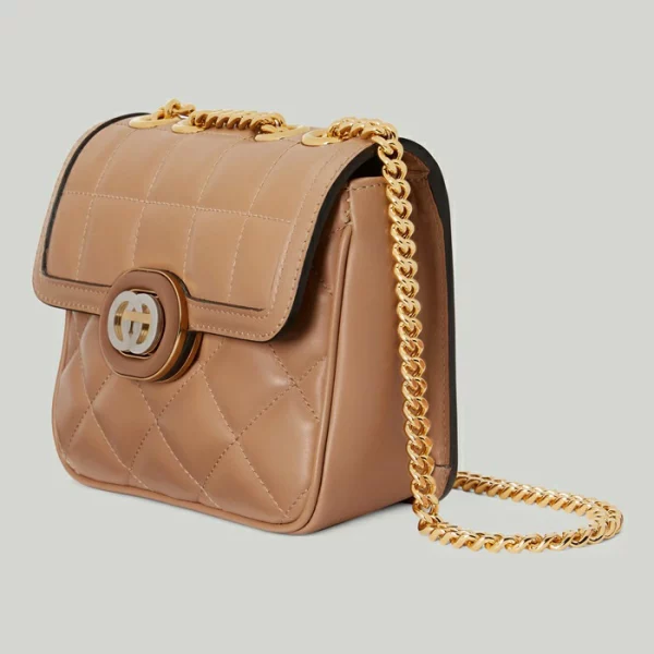 GUCCI Deco Mini Shoulder Bag - Rose Beige Leather