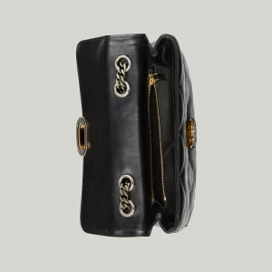 GUCCI Deco Small Shoulder Bag - Black Leather