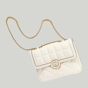 GUCCI Deco Small Shoulder Bag - Off White Leather