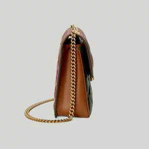 GUCCI Deco Small Shoulder Bag - Red And Green Leather