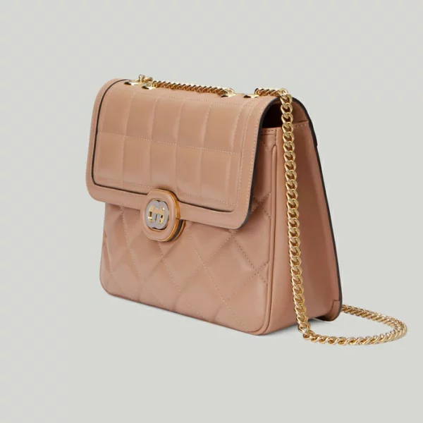GUCCI Deco Small Shoulder Bag - Rose Beige Leather