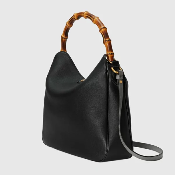 GUCCI Diana Large Shoulder Bag - Black Leather