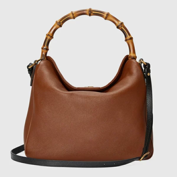 GUCCI Diana Large Shoulder Bag - Brown Leather