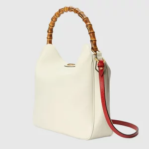 GUCCI Diana Large Shoulder Bag - White Leather